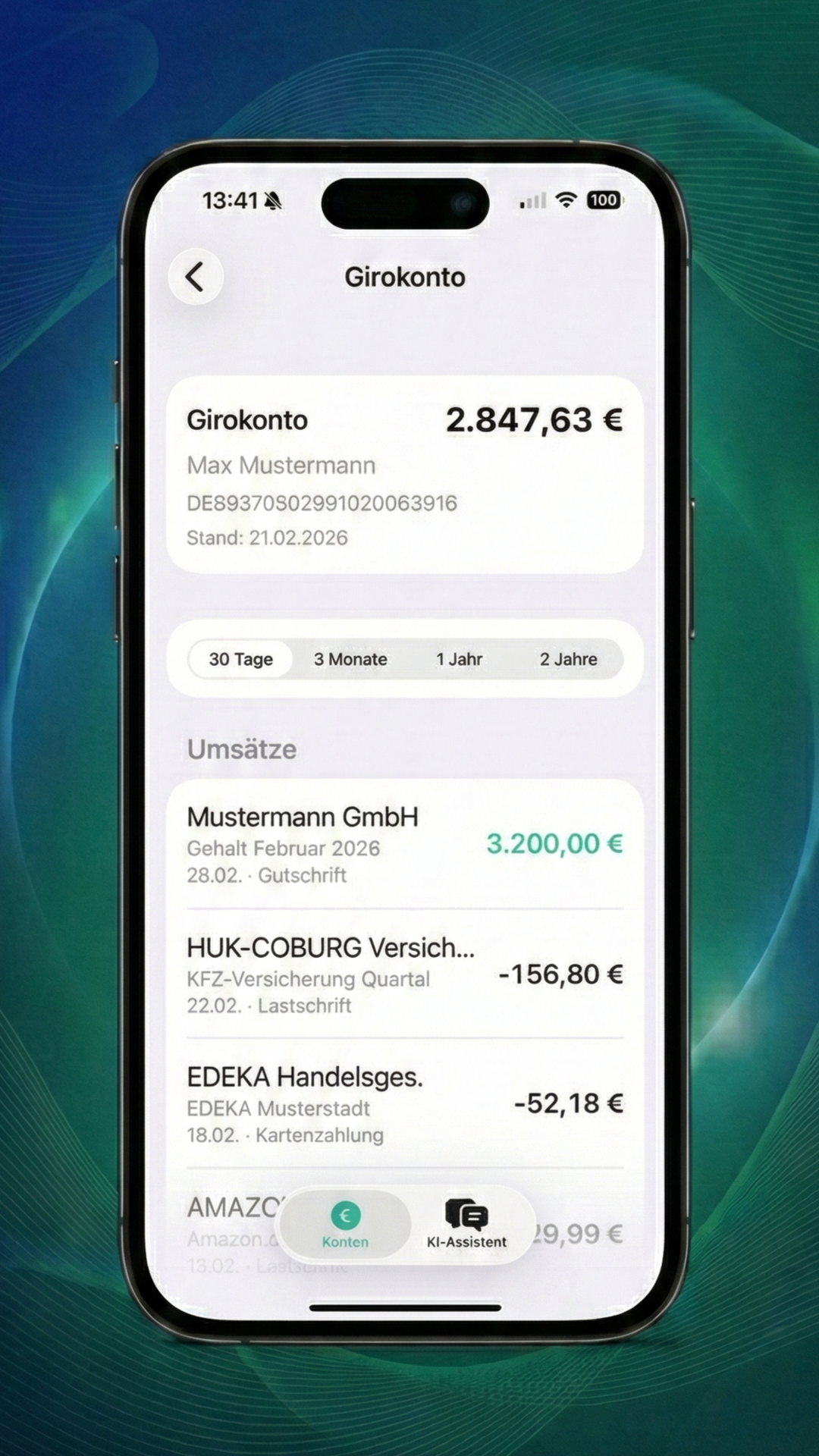 BankingPal Pocket Umsatzliste und Transaktionen